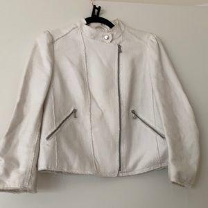 Rebecca Taylor White Moto cotton jacket
